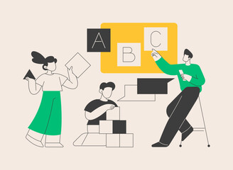 Nursery school abstract concept vector illustration.
