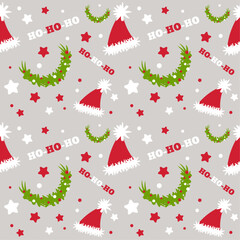 
Seamless Christmas pattern for wallpaper, textile, clothing, mug, plate, bedroom, bed linen, carpet, notepad, gift wrapping vector