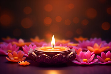 Radiant Diwali Diyas: Traditional Indian Oil Lamps Illuminating Festive Celebrations