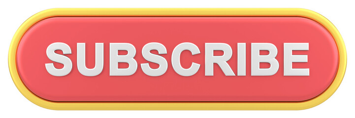 Subscribe button. 3D button. 3D illustration.
