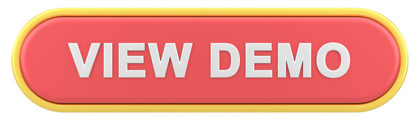 View demo button. 3D illustration.