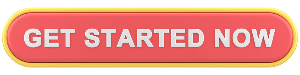 Get started now button. button. 3D illustration.
