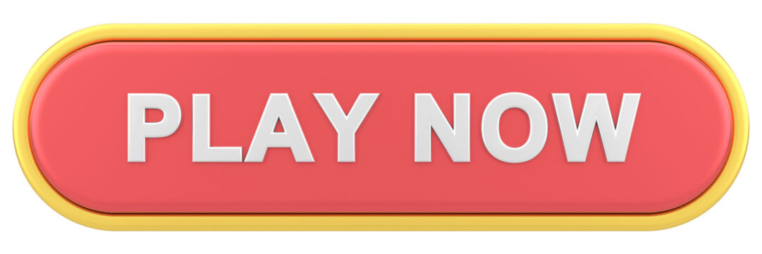 Play now button. 3D illustration.