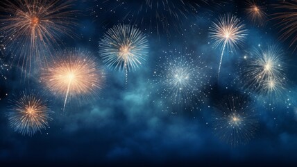 Fireworks on the night sky. Celebrations.