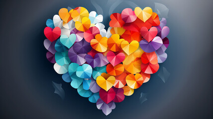 Illustration symbolic rainbow heart