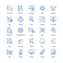 Assessments icons set isolate white background vector stock illustration. 