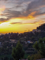 sunset over the city