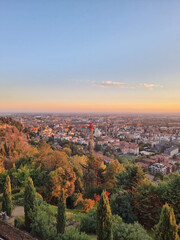 sunset over the city