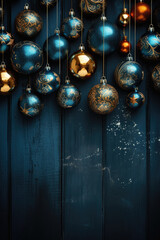 Christmas balls on a black background.