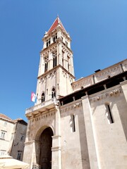 Fototapeta na wymiar church trogir Croatia downtown medieval town streets and buildings highlights 