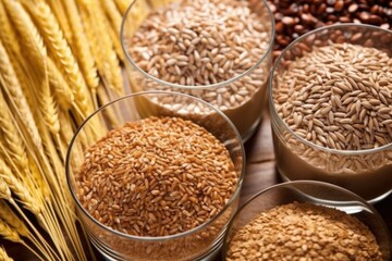 various types of malt grain used in beer production