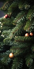 Obraz na płótnie Canvas Detailed Close-Up of Christmas Tree Branches