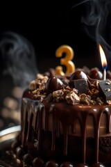 Fototapeta na wymiar Birthday cake, A close up of a fancy celebratory birthday cake 