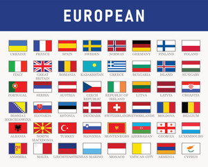 Flags vector of the European
