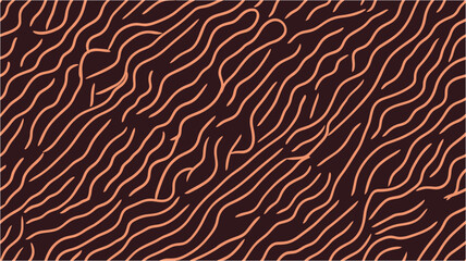 Perfect for textile, wallpaper or print design. Abstract  Curve Orange Background Vector Design. Hippie Seamless Pattern - Floral Print. Light effects. Simple vector illustration.