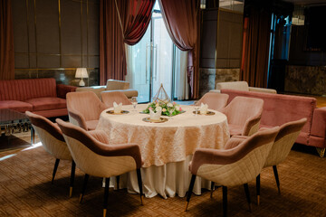 Beautiful romantic elegant wedding decor for a luxury dinner