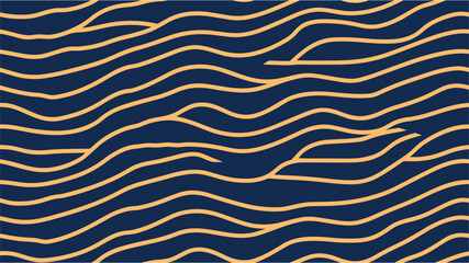 Monochrome linear waves. Gouache painting. Seamless line pattern tile background geometric abstract. Modern stylish texture. Vector seamless pattern. Monochrome marble vector texture.