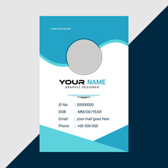 Modern and clean business id card template blue 
