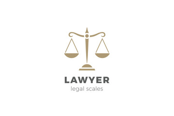 Lawyer Attorney Scales Logo Legal Protection Vector template.