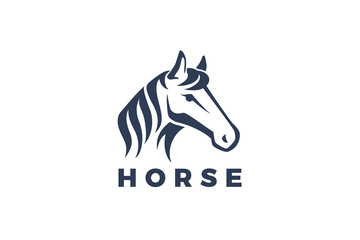 Horse Head Equestrian Logo Design vector template.