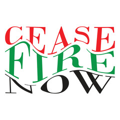 Typography of cease fire in palestine.