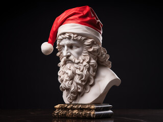 Antique sculpture of Santa Claus - obrazy, fototapety, plakaty