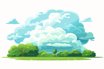 Obraz premium natural cloud element flat design isolated on white background