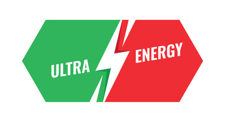 lightning symbol in hexagon. ultra energy logo. energy concept for energy, industry, business