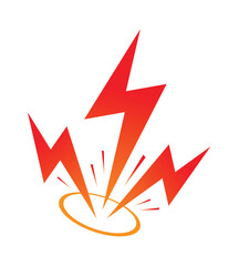 lightning explosion on white background