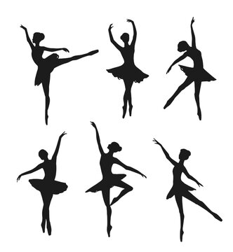 Ballerina, ballet, dancer, vector silhouette