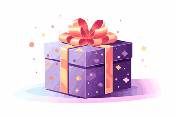 Obraz premium Giftbox flat illustration isolated on white background