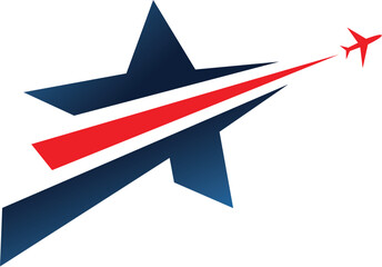 Star travel vector logo design.
