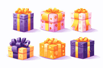 Obraz premium Giftbox flat illustration isolated on white background