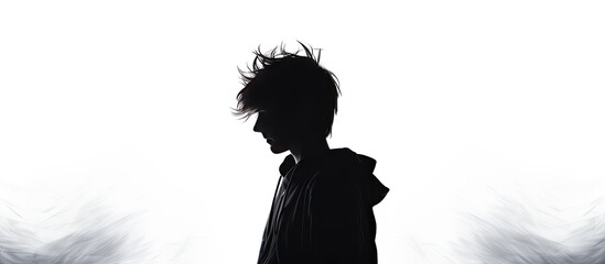 White background with the outline of a teenager