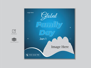 Global Family day Social Media Post Design