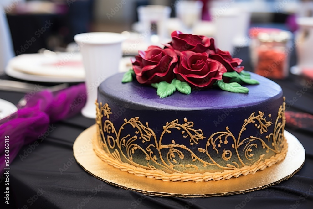 Wall mural a decorated ceremonial cake at a grand opening