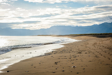 Beach at sunset in Iceland