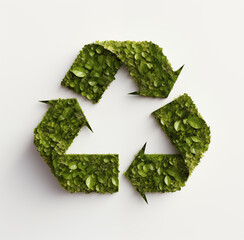 Recycling Symbol Crafted from Leaves and Moss