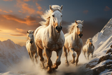 Pryon Mountain Mustangs. Generative Ai.