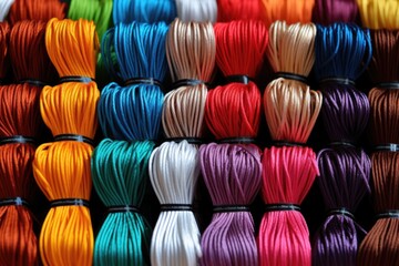 various different-colored threads intertwined into a single cord