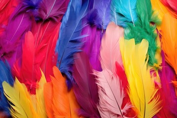 brightly dyed feathers used for embellishing costumes