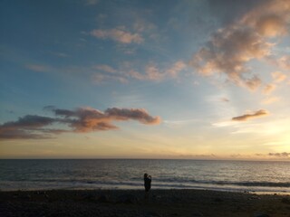 Fototapeta na wymiar sunset on the beach peaceful