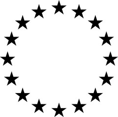 Stars in circle icons set. PNG