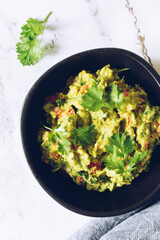 Bowl of guacamole. Healthy spread from Mexican cuisine