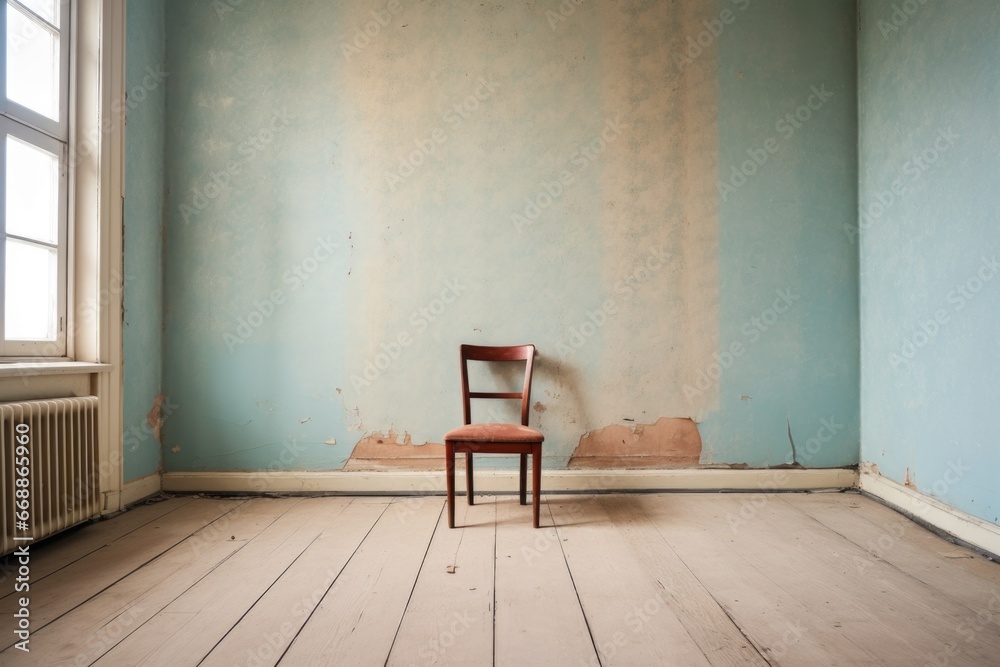 Poster empty room with a single chair