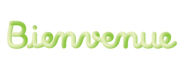 Bienvenue text writing, French language for Welcome. Fluid design and colorful.