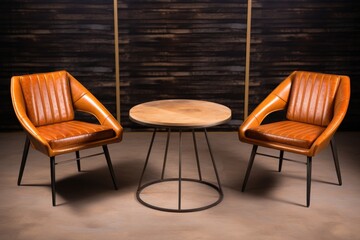 image of three chairs around a circular table