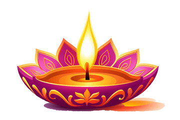 beautiful colorful Diwali Diya lamp for Diwali festival in vector for postcard