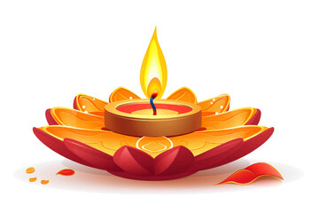 beautiful colorful Diwali Diya lamp for Diwali festival in vector for postcard