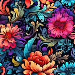 Kolorowe kwieciste ornamenty
